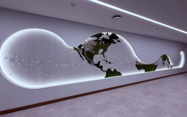 Cove lit world map wall
