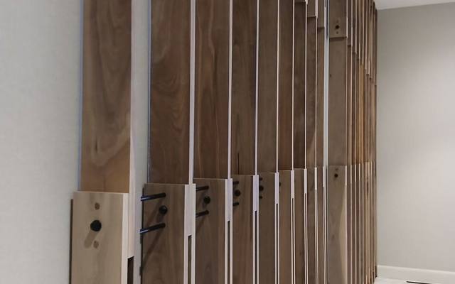 Walnut slat wall